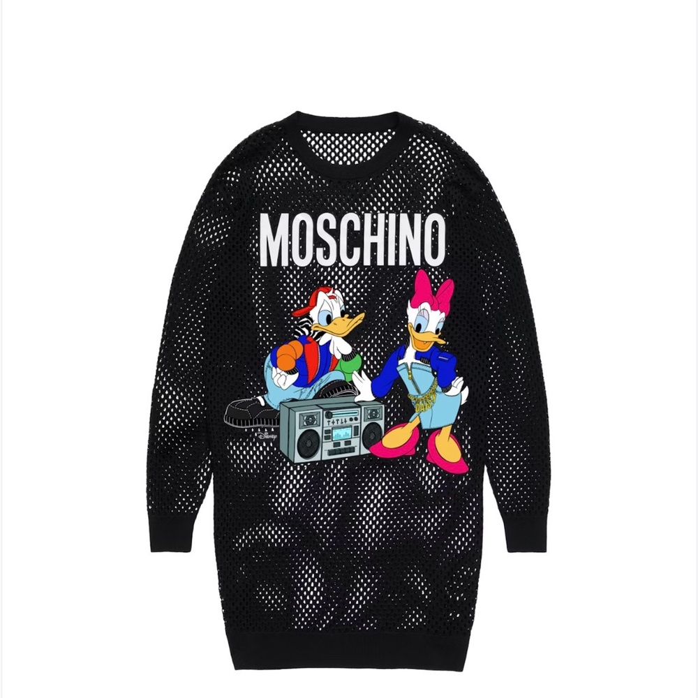 MOSCHINO Donald & Daisy Duck Knit Sweater Top / Mini dress